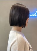 丸みショートボブ/縮毛矯正/20代30代40代/顔周りカット
