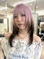 サンクプロジェクト(cinq PROJECT)&nbsp;ホワイトピンクのルーツカラー×ミディアムレイヤー