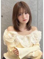 シー バイ ロンド 新宿(Sea by Lond)&nbsp;ワンホンレイヤ ー×ダークブルー[デジタルパーマ/ボブ/韓国]
