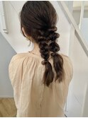ヘアアレンジ　三つ編み　編み下ろし　福岡　天神　薬院　今泉
