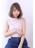 ことりベージュローライト大人かわいい小顔スリークボブ大人ボブ