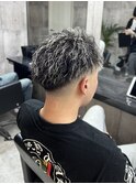 ホワイトメッシュ×ツイスト×フェード
