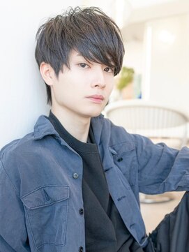 イオ 本厚木(io) マッシュショートアッシュブラック束感メンズカット