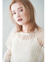 シェル 立川(shell) くびレイヤーエモージュ前髪モテベージュレイヤーミディ【立川】