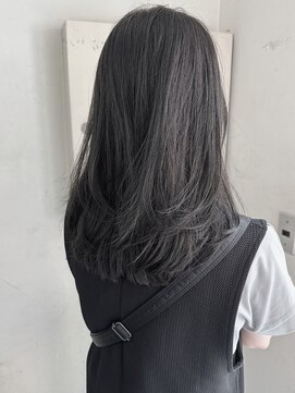 キャンバス バイ ネオリーブ 横浜西口(Canvas by neo.) セミロングレイヤー ブルーグレージュ 地毛風 レイヤーカット