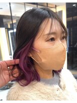 ナチュラル ヘアーデザイニング(Natural hair designing) インナーカラー　ピンクパープル