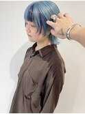 ブルー 水色 ペールカラー ハイトーン ブリーチ