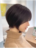 ショートボブ/似合わせカット/グレージュ/耳かけショート/銀座