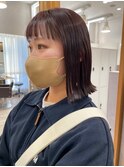 ボブ ミルクティーベージュ 艶髪 髪質改善カラー ショート