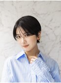 30代40代50代耳かけショート前髪なしハンサムショート白髪ぼかし