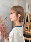 Say.ショートボブホワイトグレージュミニウルフぱっつん前髪