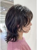 ＊ミディアムウルフパーマヘア！くびれミディアムレイヤーパーマ