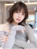 チョコグレージュ/20代30代大人かわいい/ミディアムレイヤー