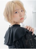 ★ハイトーンカラーホワイトブロンド小顔金髪ボブ10代20代★1