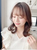 髪クラゲヘアーオリーブグレー 小顔ココアベージュ