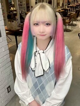 ホワイトハイトーンカラー ケアブリーチ ツートーンカラーy2k