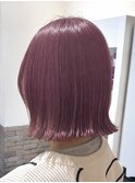 ピンク　ラベンダー　ラベンダーピンク　切りっぱなしボブ
