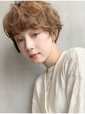 カジュアルショート_オリーブカラーハイライトカラー_57020