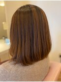 ナチュラルベージュ/ボブ/アースカラー/30代/40代/50代