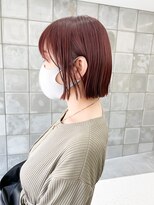 トゥコ(tuco)&nbsp;切りっぱなしボブ暖色ピンクカラーピンクブラウン