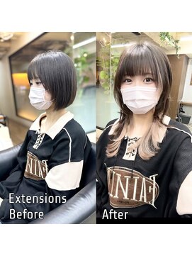 ディア(.eer) ショートボブ⇒ロングウルフ☆エクステウルフ/レイヤーウルフ