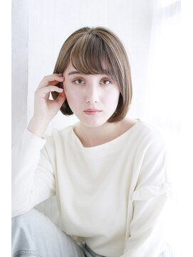 シュシュット(chouchoute) 斜めバングデザインカラーシルキーベージュグレージュカラー/091