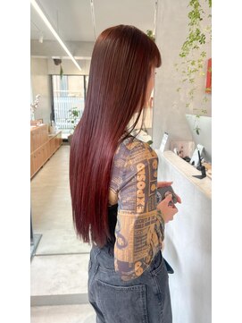 ナル(nalu.) ロング/ディープレッド/ワイドバング