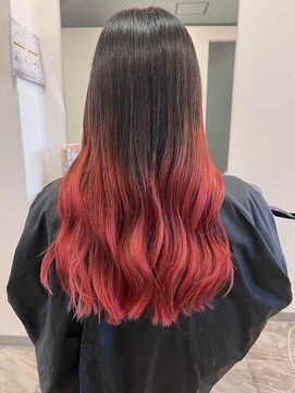 リシェイル(RICHAIR) グラデーションカラー☆ワインレッド