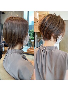 バンプ ギンザ(BUMP GINZA) 30代、40代/丸みくびれショートボブ×白髪染めハイライト/大宮