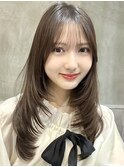 韓国風/レイヤー/小顔/前髪カット/髪質改善/グレージュ/透明感