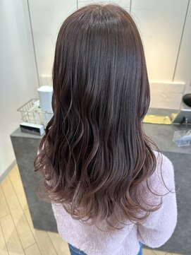 ユニ バイ マグ 長野店(Uni.by Mag) 透明感カラーグラデーションブリーチ立体感ピンクベージュ