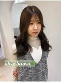 ◎ブリーチなし/オリーブブラウン◎透明感/髪質改善/韓国風