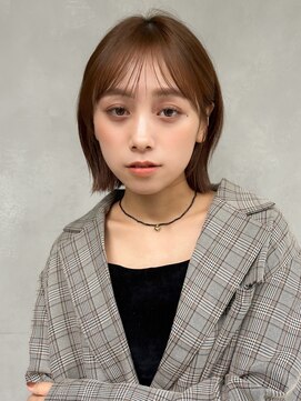 ガーデンヨコハマ(GARDEN YOKOHAMA) ミニボブ外ハネボブワイドバングイメチェンヘアベージュカラー