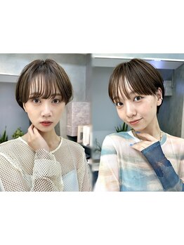 顔周りのデザインで大きく印象が変わる。小顔に見せるカットで毎日のスタイリングも楽に♪【渋谷/表参道】