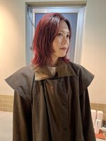 ハル ヘアスタジオ(haRu hair studio)&nbsp;レッドカラー×ミディアムレイヤー