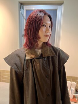 ハル ヘアスタジオ(haRu hair studio) レッドカラー×ミディアムレイヤー