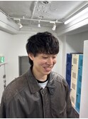 清潔感◎癖毛風ナチュラルメンズウルフ