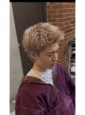 MEN'S HAIR/ハイトーン/スパイキーショート/アップバング