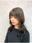 レイヤーカット/オリーブグレージュ/顔周りカット