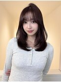 ピンクベージュ/前髪/渋谷/イメチェン/レイヤーカット