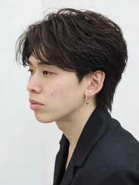 ルーシー 福岡大名店(LUCEY) センターパートフェザーパーマシャドウパーマメンズパーマ
