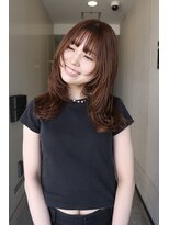 ギフト(GIFT)&nbsp;ザクザクlayer cut オレンジカラー レイヤー 顔まわりカット