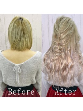 エクステ専門店あるじゃんすー 宇都宮店 ピンクミルクティー#シールエクステ#デザインカラー#宇都宮