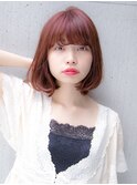 レッドベージュ×ボブ