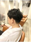 クセを活かした刈り上げアップバングツーブロックショート/亀戸