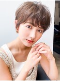 ハンサムショートパーマ/ボブルフ/マロンベージュ/ショートヘア