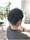 MEN'S HAIR  センターパート　ツイストスパイラル　コンマヘア