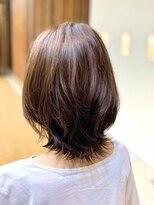 クオリス 上福岡店(QUALIS)&nbsp;ミディアム/くびれ外ハネ/オレンジブラウン/30代40代50代/白髪染