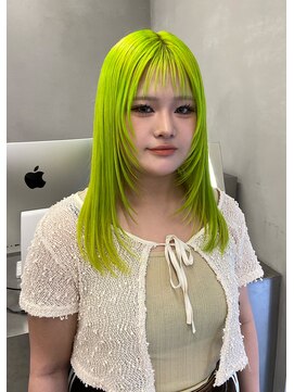 オーセン(Authen.) ライムグリーン レイヤーカット