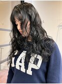 wave perm/ロングパーマ 束感 波巻きパーマ 波巻きスパイラル